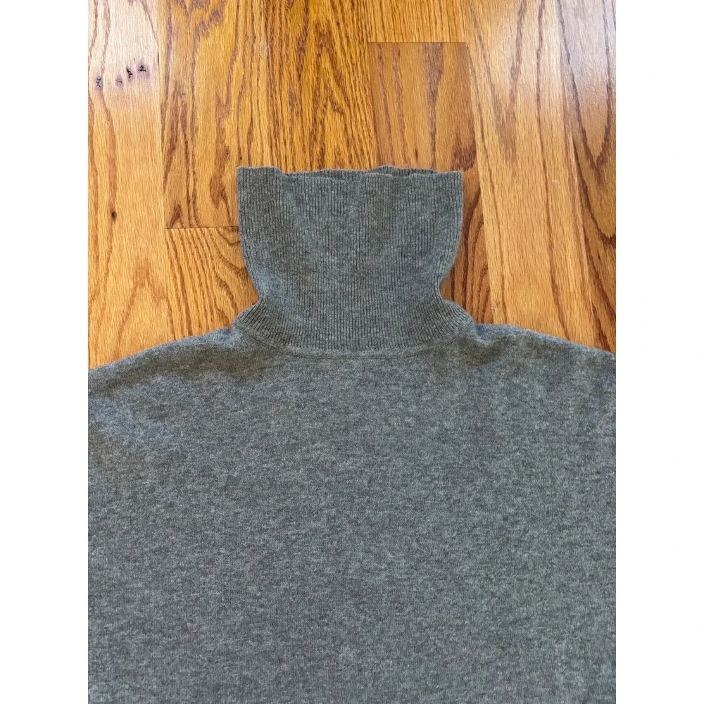 Lauren Ralph Lauren Grey 100% Cashmere Turtleneck Kimono Short Sleeve Sweater - Picture 3 of 7